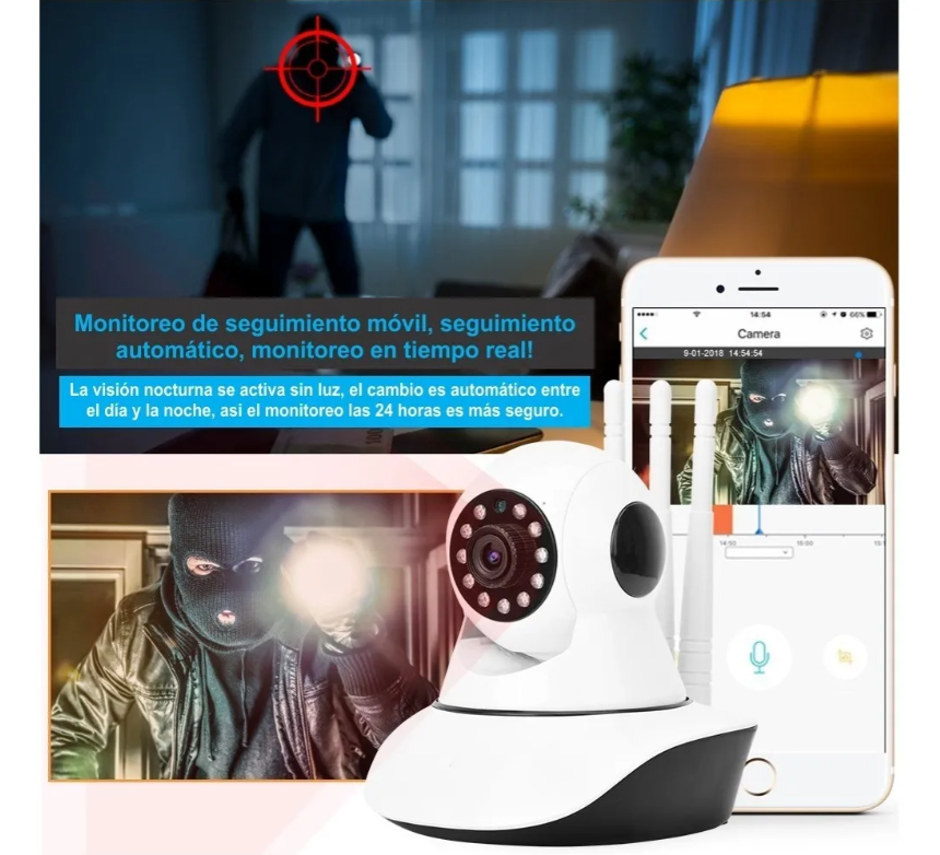 Cámara De Seguridad Ip Wifi 3 Antenas